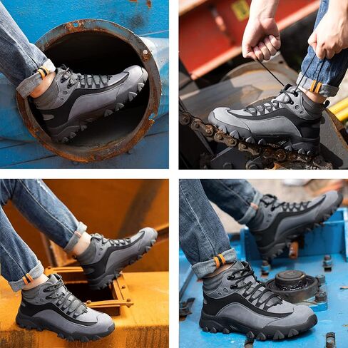 Waterproof Steel Toe Boots for Men Work Boots Lightweight Safety Sneaker Indestructible Non-slip Puncture-Proof Construction Industrial Shoes in Saudi Arabia