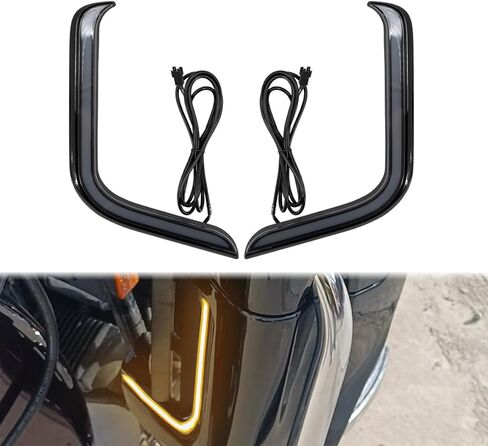 HDBUBALUS Motorcycle Lower Fairing Light LED Turn Signal Running Lights Fit For Harley Touring Street Glide Road Glide Electra Glide FLHTK FLTRU 2006-2013 (Color: Black Housing Smoke Lens) in Saudi Arabia