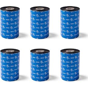 Zebra Premium Black Resin Ribbon for Industrial Thermal Transfer Printers 4.33 in Wide 1476 ft Long 1 in Core 6 Rolls 10031731SP, High Scratch and Chemical Resistance