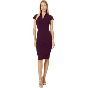 Calvin Klein Women's Scuba Crepe V-Neck Sheath