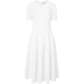 Women's Office Dresses with Pockets 2024 Split Neck Work A-Line Dress