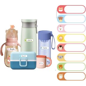 Baby Bottle Labels for Daycare, Self-Laminating, Waterproof Write-On Name Labels, Dishwasher, Freezer, Kitchen Safe, Pack of 96