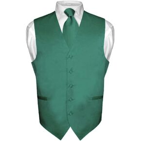 Men's Dress Vest Necktie Set Solid Color Neck Tie Vests for Suit or Tuxedo