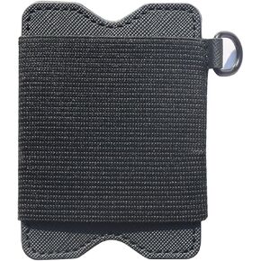 Slim Vertical Credit Card Holder for Men and Women- Minimalist Elastic Card Holder Wallet (black)