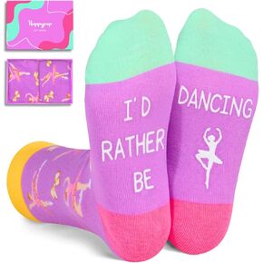 HAPPYPOP Dance Gifts For Girls - Dancer Gifts Ballet Dance Gifts For Girls, Dance Socks For Dancers Ballerina Socks Ballet Socks Funny Girl Socks
