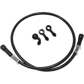 AN3 28 90 Degree M10 Aluminum Nylon Braided Motorcycle Brake Hose Line Fuel Line with 360 Degree Swivel Banjo Replacement for ATV Motocross Pit Dirt Street Racing Bike(60cm/23.6")