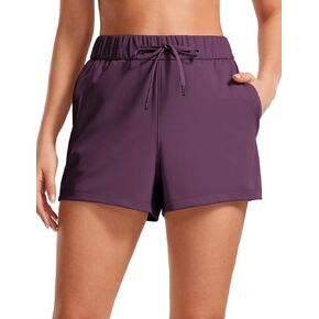 CRZ YOGA Stretch Shorts for Women Work Casual 2.5'' - Athletic Shorts with Pockets for Workout Travel Hiking Golf