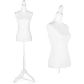 HOMBOUR Female Mannequin Body, Sewing Mannequin Torso Dress Form, Adjustable Mannequin with Stand for Sewing Dressmaker Jewelry Display, Beige