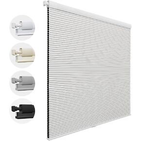 لا توجد ظلال خلوية لاسلكية متطابقة الألوان ولا توجد أدوات، ستائر خلوية، ستائر وظلال بتصميم قرص العسل لمكتب غرفة النوافذ (أبيض معتم، 34 بوصة عرض × 48 بوصة ارتفاع) in Kuwait