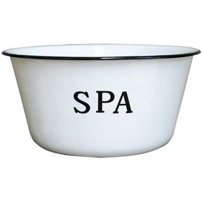 CWI Gifts Enamel Spa Bowl, 8-Inch by 3.75-Inch, Natural