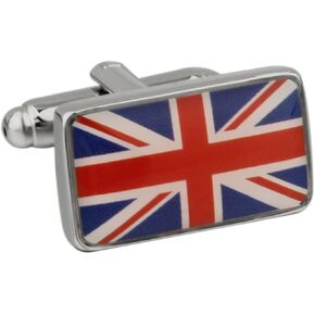 United Kingdom Flag Great Britain Union Jack British Pair Cufflinks in a Presentation Gift Box & Polishing Cloth
