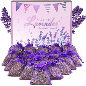 LA BELLEFÉE Lavender Sachets Bags,Dried Lavender Sachets for Drawers and Closets, 20 Packs Long-Lasting Sachets Bags for Drawer deodorizers Wardrobes Closets, Home Fragrance