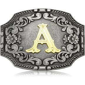 مشبك حزام الحروف الأولية الغربية ABCDEFG إلى Z فضي كاوبوي روديو حزام مشبك للرجال والنساء رعاة البقر وراعية البقر in Kuwait