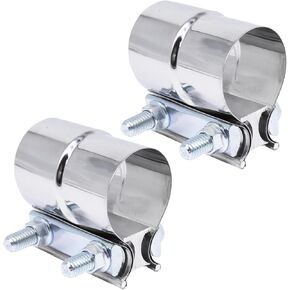 Exhaust Pipe Clamp. 304 Stainless Steel Lap Joint Band Clamp Muffler Clamp, Universal Pipe Repair Clamp for Fastening Most Car Accessories Pipelines-B (3.0 inch-2PCS)