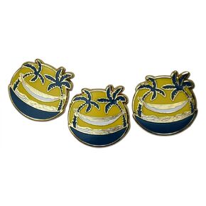 Palm Tree & Hammock Island Time Appreciation Lapel Pin, Hat Pin & Tie Tack Set with Clutch Back