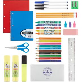 34 Piece School Supplies Kit for School Children – Wholesale Back to School Kids Essential Bundle Supply Pack for Girls & Boys