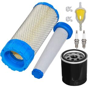 HIFROM Air Filter Combo 11013-7038 (Outer Filter) 11013-7039 (Inner Filter) Fuel Filter Spark Plug Oil Filter Tune Up Kit Replacement for Kawasaki FX751V FX801V FX850V FX921V FX1000V