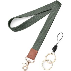 Lanyards Neck Strap Elastic Braided Nylon with Dual Keyrings Metal Hook for ID Badges Keys, Long Lanyard Strap