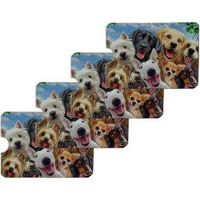 GRAPHICS & MORE Dogs Selfie Lab Golden Retriever Dachshund Westie Pug Terrier Credit Card RFID Blocker Holder Protector Wallet Purse Sleeves Set of 4