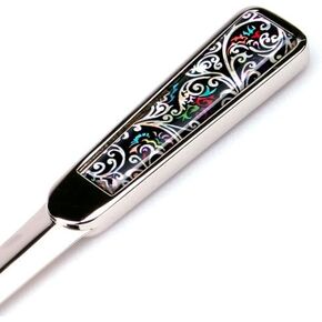 Mother of Pearl Metal Steel Office Mini Hand Envelope Gift Letter Opener (Blue Butterfly)