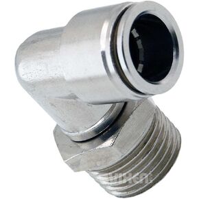 Vixen Air 1/2" NPT Male to Push to Connect (PTC) for 1/2" OD Hose Swivel Elbow - Bundle of Four Fittings VXA2121-4