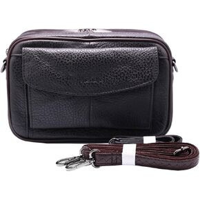 Mens Handbag Genuine Leather Crossbody Shoulder Messenger Bag Organizer Checkbook Wallet Purse
