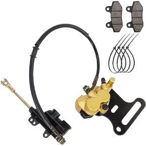 Rear Brake Caliper & Master Cylinder Replacement - With Spare Brake Pads - Compatible with 70cc, 90cc, 110cc, 125cc, 140cc, 200cc SSR Baja Chinese Dirt Pit Bikes with 12mm Wheel Shaft
