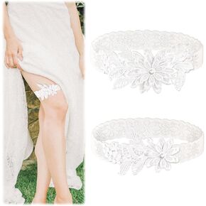 2 Piece Bridal Wedding Garter Set,Elastic Lace Garter,Sexy Lace Leg Garter,Bridal Wedding Supplies