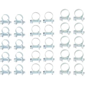 findmall 30 Pcs 1/4", 5/16", 3/8" Stainless Steel Fuel Injection Hose Clamp/Auto Fuel clamps Fit for Industrial Applications