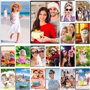 50 Pack Magnetic Photo Frames Picture Frames for Refrigerator Frame with Clear Pockets for Fridge Kitchen Office Cabinet Magnetic Display Wall (Black and White,4 x 6 Inch)
