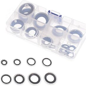 Pack-30 Cooling Pump Seal Ring, Car Air Conditioning Compressor Gasket Classification Combination Set, Car Replacement Accessories, Compatible with Most Models (Black)
