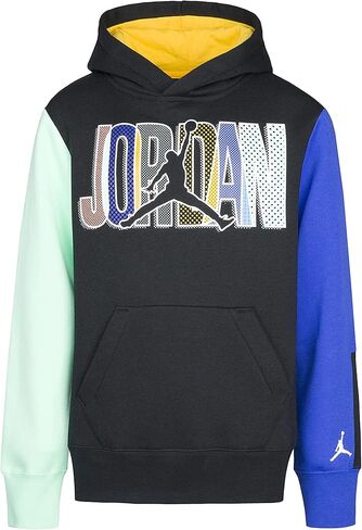 Jordan Boy's Mismatch Fleece Pullover (Little Kids) Black 6 (Little Kid) in Saudi Arabia