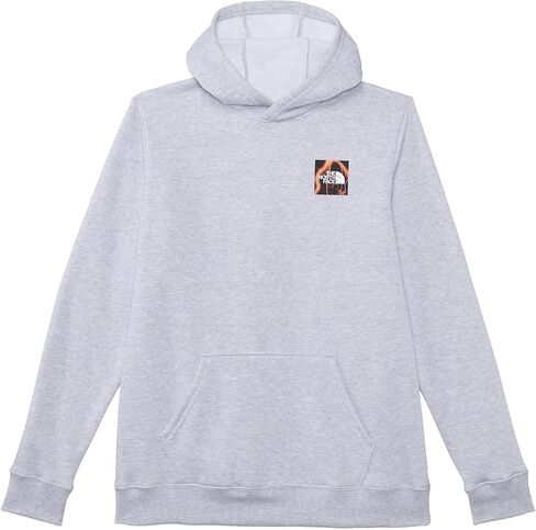 بلوفر بغطاء للرأس من الصوف للأولاد من THE NORTH FACE، TNF رمادي فاتح منقط/خشخاش مشع، مقاس كبير in Saudi Arabia