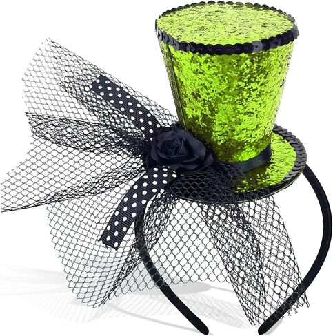 Pea Green Mini Top Hat Headband Leprechaun Hat Headband Saint Patty's Day Accessories for Women Girls Costume St. Patrick's Day in Kuwait