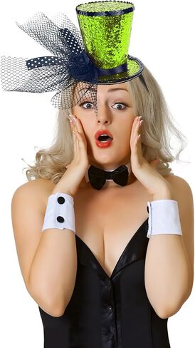 Pea Green Mini Top Hat Headband Leprechaun Hat Headband Saint Patty's Day Accessories for Women Girls Costume St. Patrick's Day in Kuwait