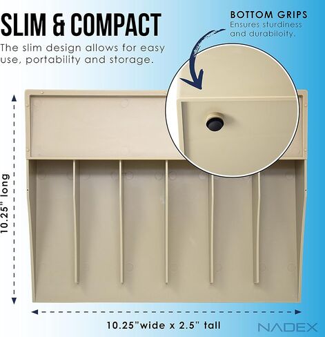 منظم أغلفة النقود من Nadex ذو طبقتين - حامل حزام فاتورة العملة المكون من 6 أقسام مع صينية المرافق - يتضمن 100 غلاف نقدي (بيج) in Kuwait