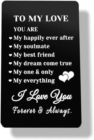 Wallet Insert Card for Girlfriend Anniversary Boyfriend Gifts for Husband Wife Wedding Gift for Couple Engagement Gifts for Groom Bride Fiance Birthday Valentines Day Christmas Deployment Present in Saudi Arabia