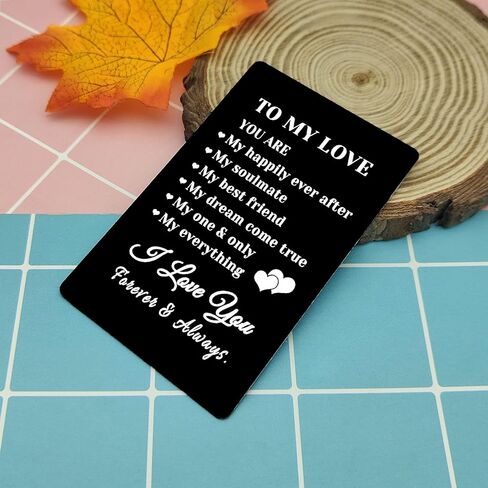 Wallet Insert Card for Girlfriend Anniversary Boyfriend Gifts for Husband Wife Wedding Gift for Couple Engagement Gifts for Groom Bride Fiance Birthday Valentines Day Christmas Deployment Present in Saudi Arabia