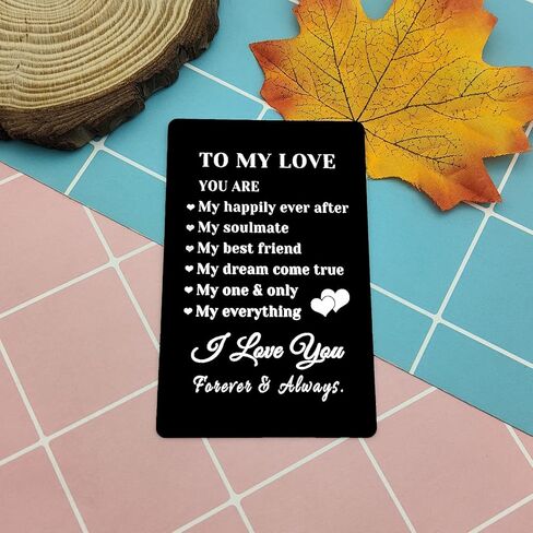 Wallet Insert Card for Girlfriend Anniversary Boyfriend Gifts for Husband Wife Wedding Gift for Couple Engagement Gifts for Groom Bride Fiance Birthday Valentines Day Christmas Deployment Present in Saudi Arabia