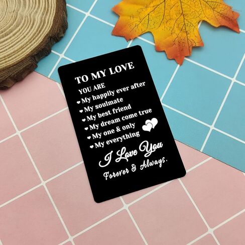 Wallet Insert Card for Girlfriend Anniversary Boyfriend Gifts for Husband Wife Wedding Gift for Couple Engagement Gifts for Groom Bride Fiance Birthday Valentines Day Christmas Deployment Present in Saudi Arabia