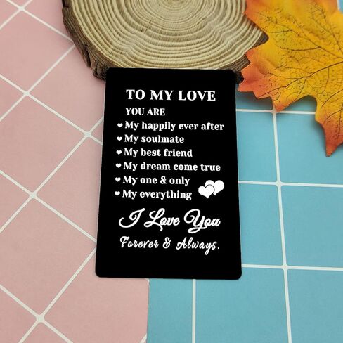 Wallet Insert Card for Girlfriend Anniversary Boyfriend Gifts for Husband Wife Wedding Gift for Couple Engagement Gifts for Groom Bride Fiance Birthday Valentines Day Christmas Deployment Present in Saudi Arabia