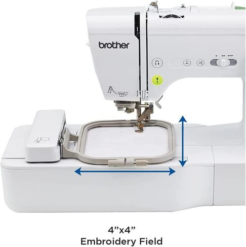 ماكينة الخياطة والتطريز Brother SE600، 80 تصميمًا، 103 غرز مدمجة، محوسبة، منطقة دائرية 4 × 4 بوصة، شاشة LCD تعمل باللمس 3.2 بوصة، 7 أقدام متضمنة وقاعدة جانبية، SA177 in Kuwait
