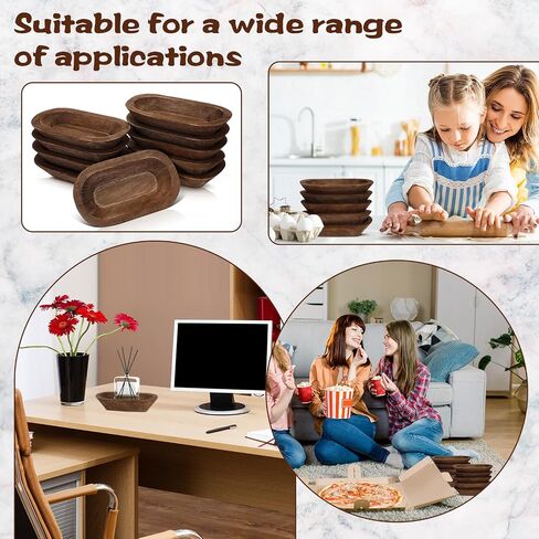 10 Pack Wooden Dough Bowls Bulk Rustic Dough Bowls Hand Carved Wood Bowl Dining Room Paulownia Bowls for DIY Home Crafts Making Farmhouse Fruits Supplies Decoration in Saudi Arabia