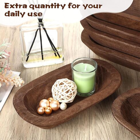 10 Pack Wooden Dough Bowls Bulk Rustic Dough Bowls Hand Carved Wood Bowl Dining Room Paulownia Bowls for DIY Home Crafts Making Farmhouse Fruits Supplies Decoration in Saudi Arabia