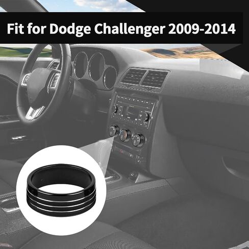 Voodonala for Dodge Challenger 2009-2014 SXT SE R/T SRT8 Center Console Audio CD Control Switch Cover Compatible with Dodge Challenger 2009-2014(5Pcs,Aluminum Alloy,Black) in Saudi Arabia