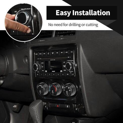 Voodonala for Dodge Challenger 2009-2014 SXT SE R/T SRT8 Center Console Audio CD Control Switch Cover Compatible with Dodge Challenger 2009-2014(5Pcs,Aluminum Alloy,Black) in Saudi Arabia