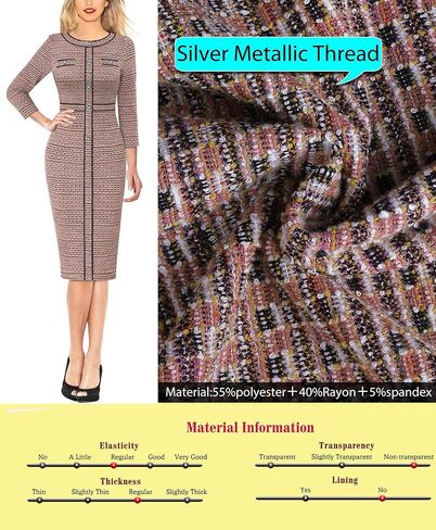 VFSHOW Womens Buttons Patchwork Work Business Office Party Bodycon Pencil Sheath Dress in Saudi Arabia