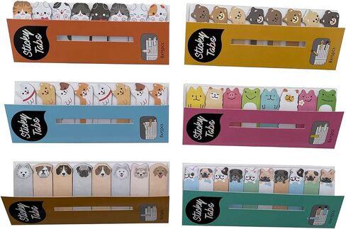 Nicepaper-Cute Mini Doggies Bookmark Sticky Notes، مذكرة ملاحظات لاصقة، 750 قطعة صفحة ملونة دارلينج دوج علامات التبويب علامة المجموعة، حيوانات صغيرة لطيفة لزجة أعلام الصفحة فكرة لهدية لطيفة in Saudi Arabia