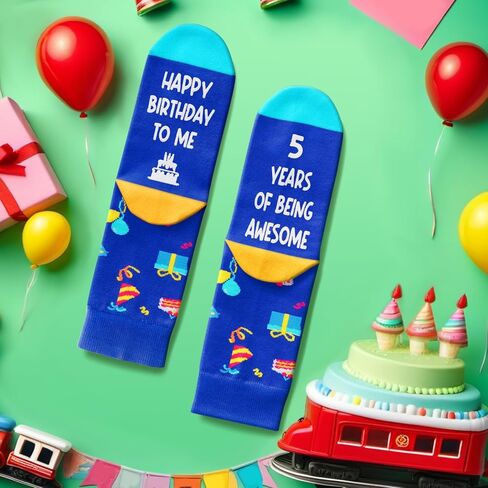 Zmart 5th Birthday Gifts for Boys - Socks for Toddlers 5t, Presents for 5 Year Olds, 5 Year Old Boy Girl Gift Ideas, Blue in Saudi Arabia