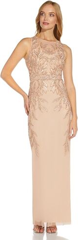 Adrianna Papell Women's Beaded Column Long Dress in Saudi Arabia